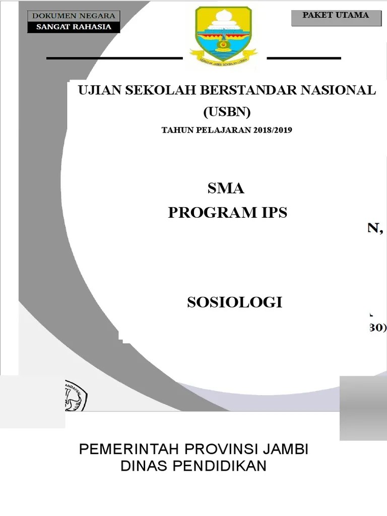 Sama dengan sma pada umumnya di indonesia masa pendidikan sekolah di sman 3 jambi ditempuh dalam waktu tiga tahun pelajaran, mulai dari kelas x sampai kelas xii . Cover Soal Usbn Paket Utama Sma Pdf