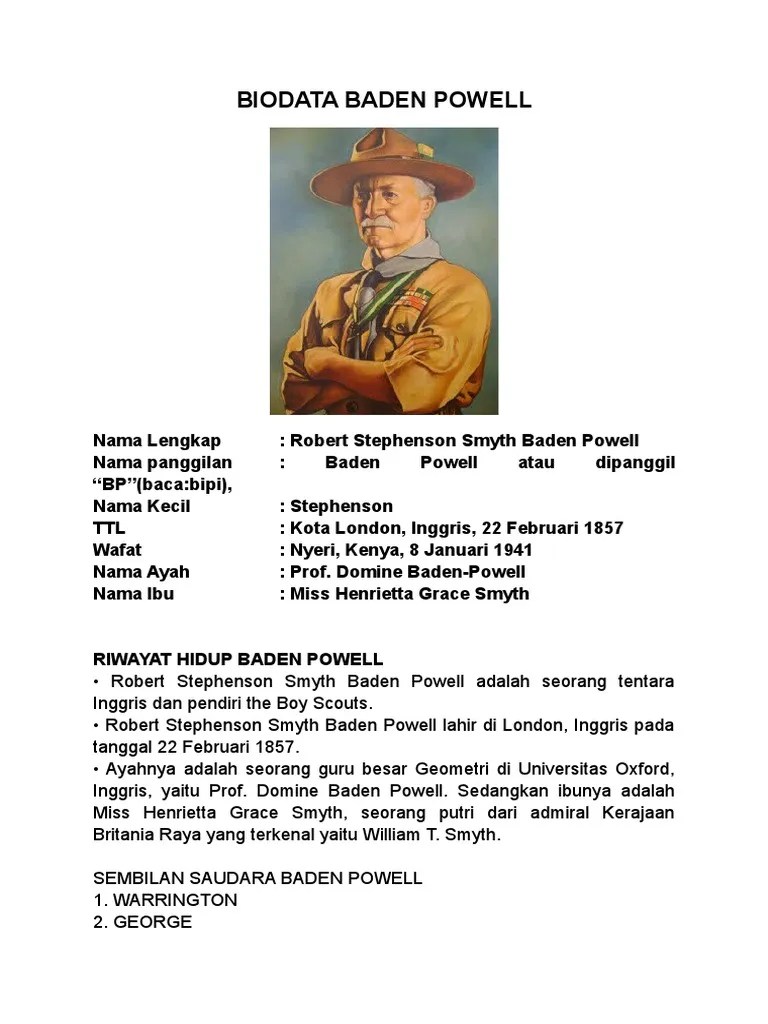 Biodata Baden Powell - Blog Materi Pramuka