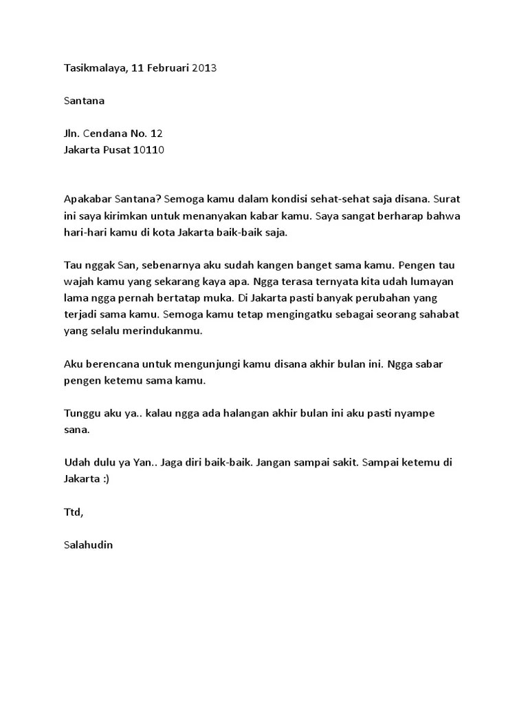 Contoh Surat Menanyakan Kabar Cute766