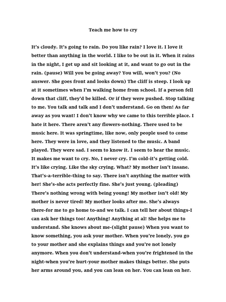 Teach Me How To Cry | PDF