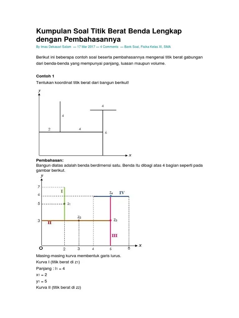 Kumpulan Soal Titik Berat Benda Lengkap Dengan Pembahasannya | PDF