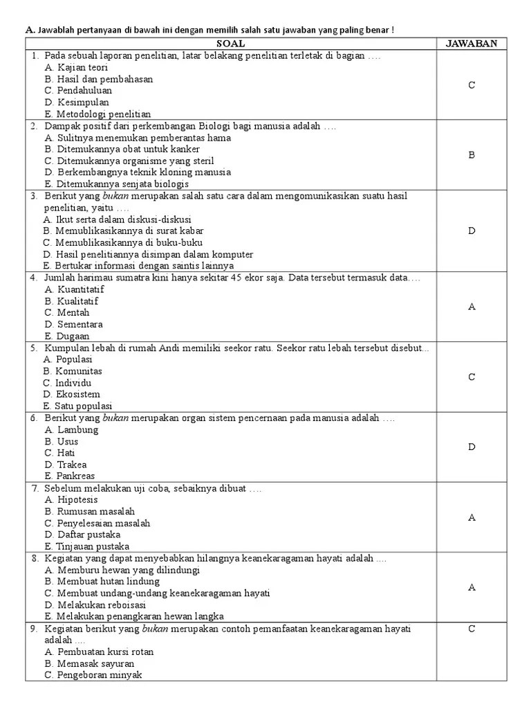 Soal Biologi | PDF
