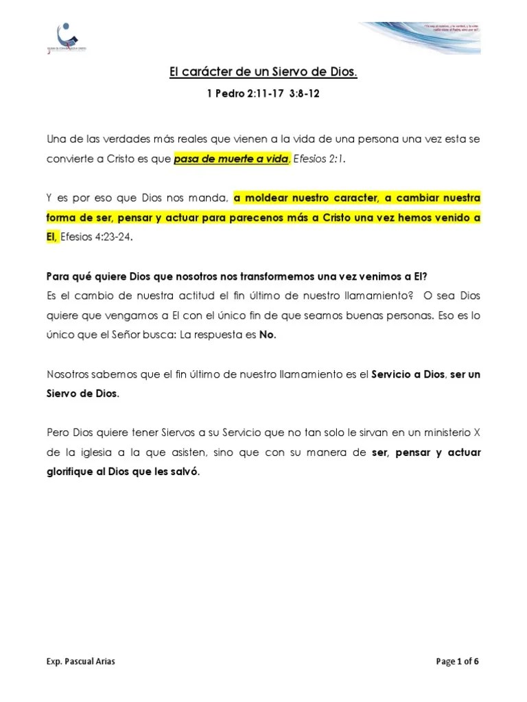 Caracter Del Siervo De Dios | PDF | Cristo (título) | Biblia