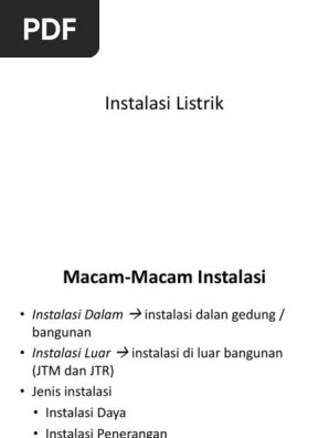 Instalasi Listrik | PDF