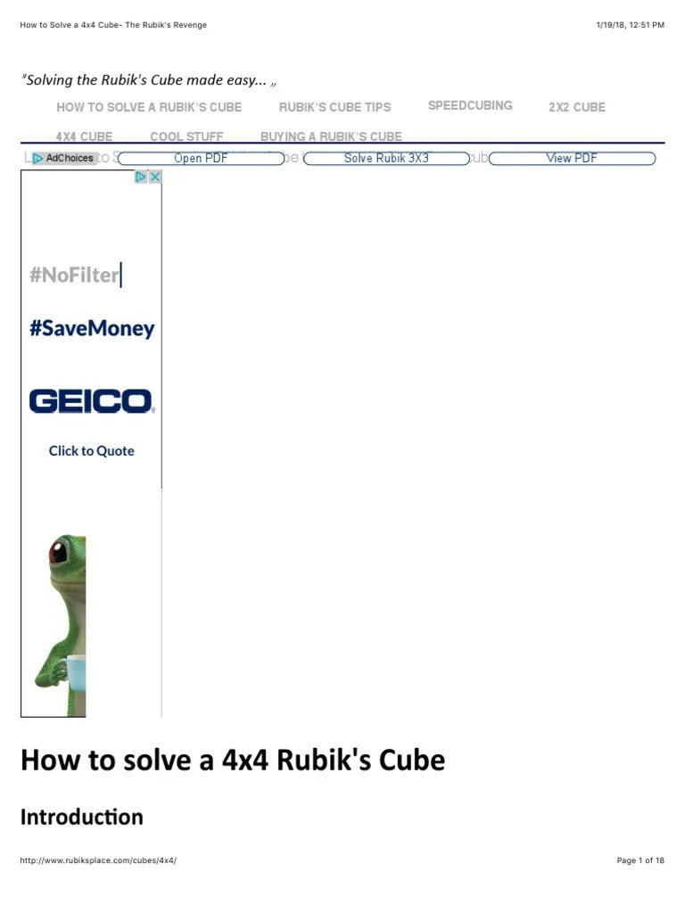 Rubix Cube Solution | PDF | Logic Puzzles | Recreational Mathematics