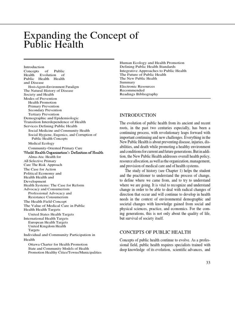 Expanding The Concept Of Public Health | PDF | Infection | Public Health
