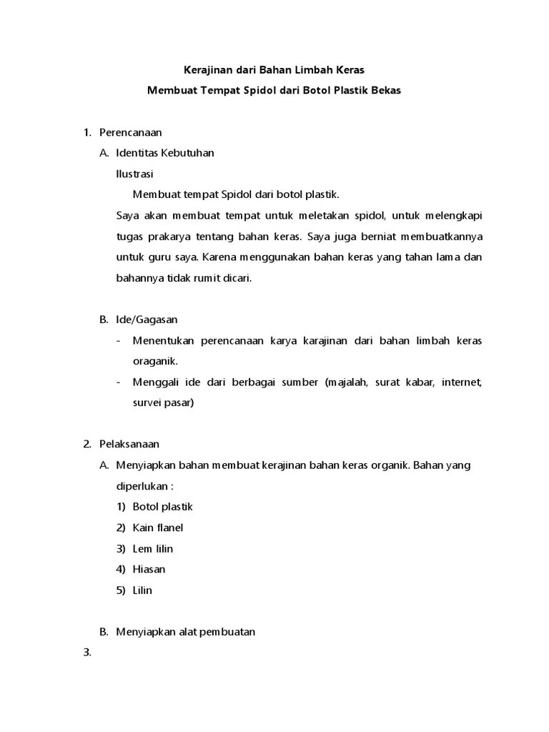 Bahan Pembuatan Kerajinan Bahan Keras Limbah Plastik Adalah