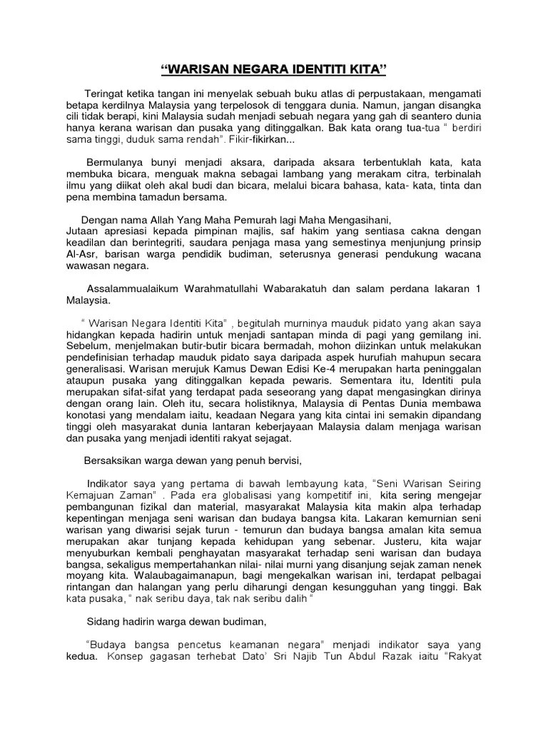 Contoh Pidato Bahasa Melayu
