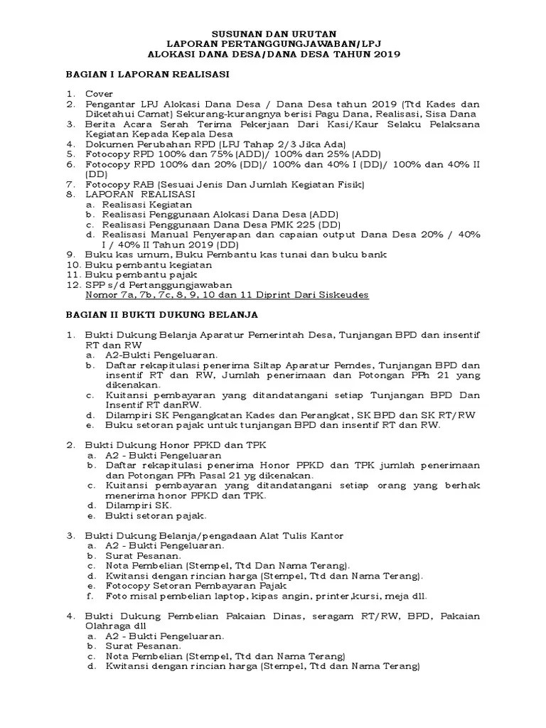 31 Format Spj Alokasi Dana Desa - Info Uang Online