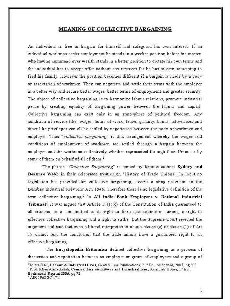 Collective Bargaining | PDF | Collective Bargaining | Trade Union