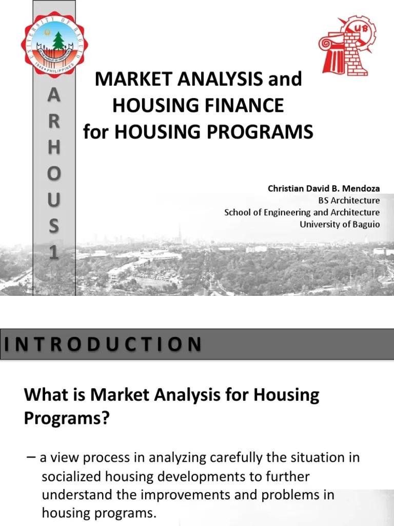 Market Analysis And Housing Finance Housing | PDF | Public Housing | Squatting