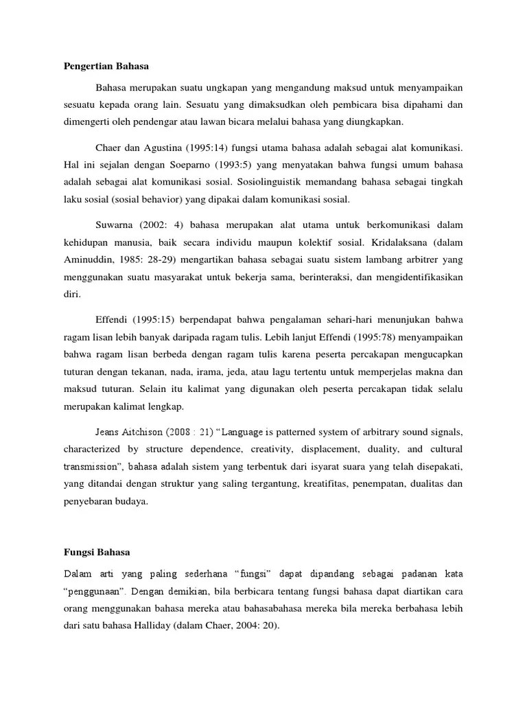 Definisi, Fungsi Bahasa | PDF