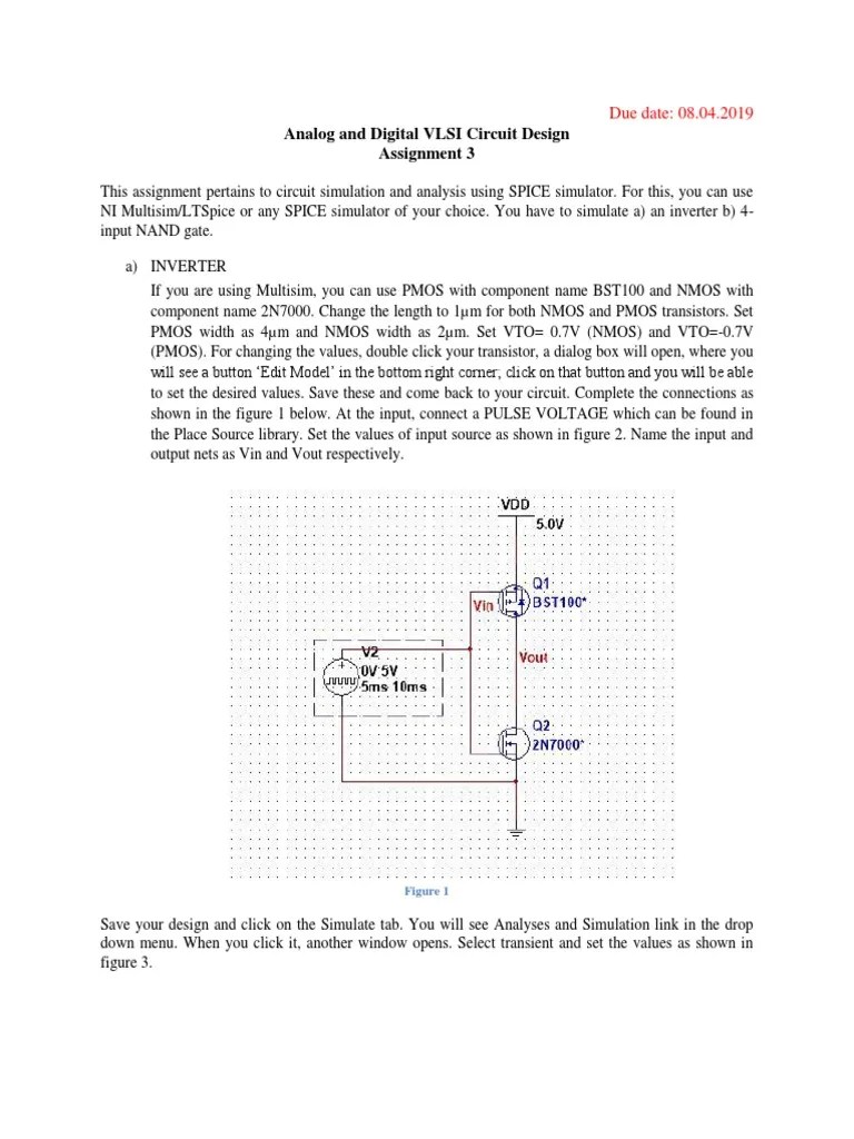 Analog And Digital VLSI Circuit Design Assignment 3 | PDF | Mosfet | Spice