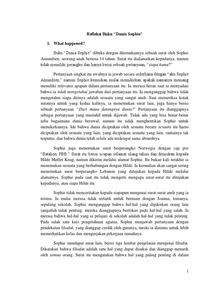 Refleksi Besar Dunia Sophie | PDF