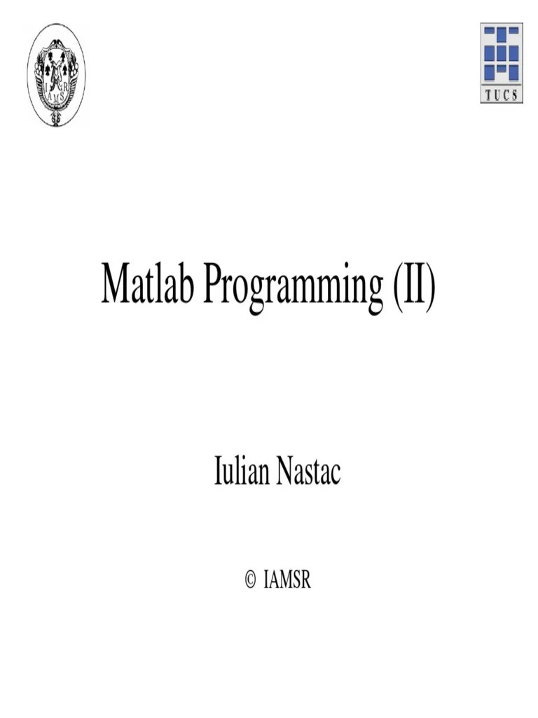 Matlab 2007 II | PDF | Control Flow | Parameter (Computer Programming)