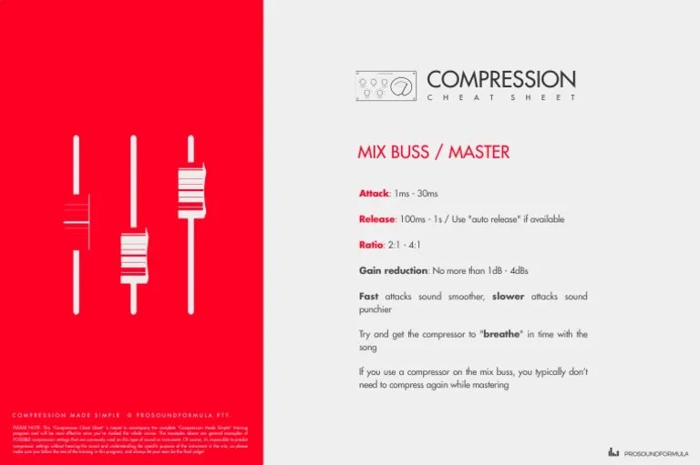Mastering Compression Cheat Sheet ProSoundFormula PDF | PDF | Sound ...