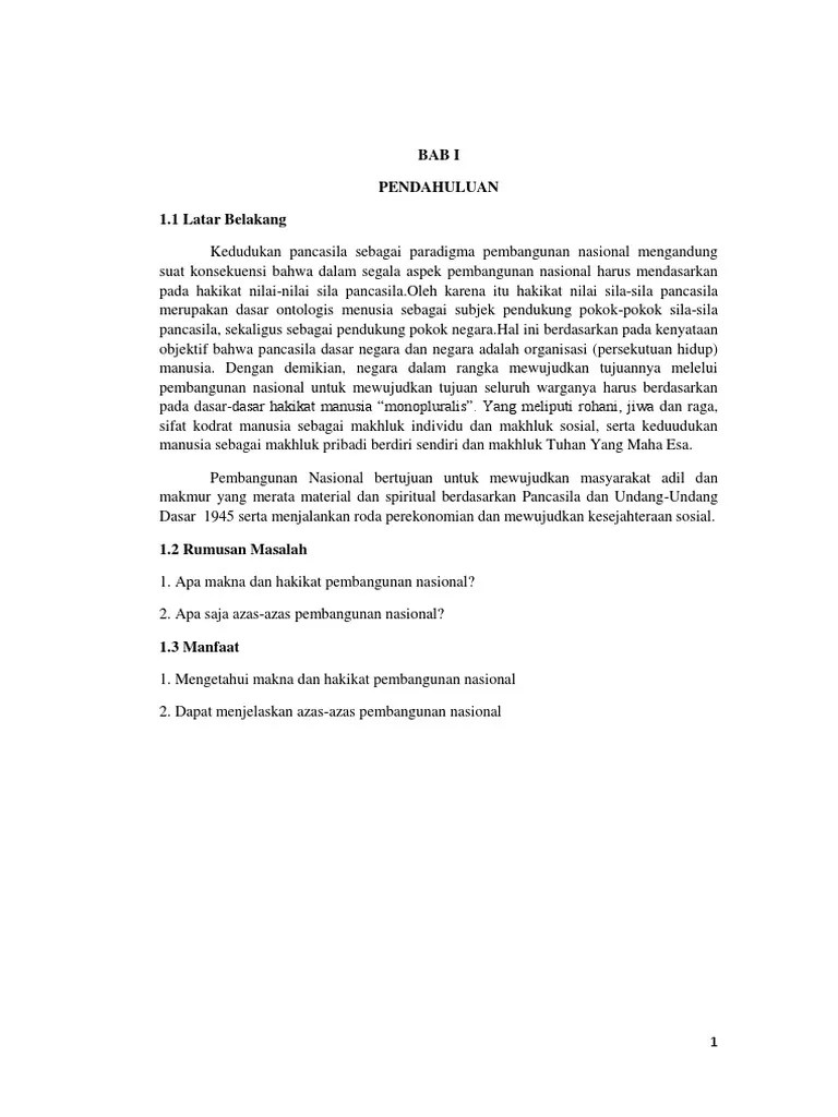 Pancasila Sebagai Paradigma Pembangunan Nasional