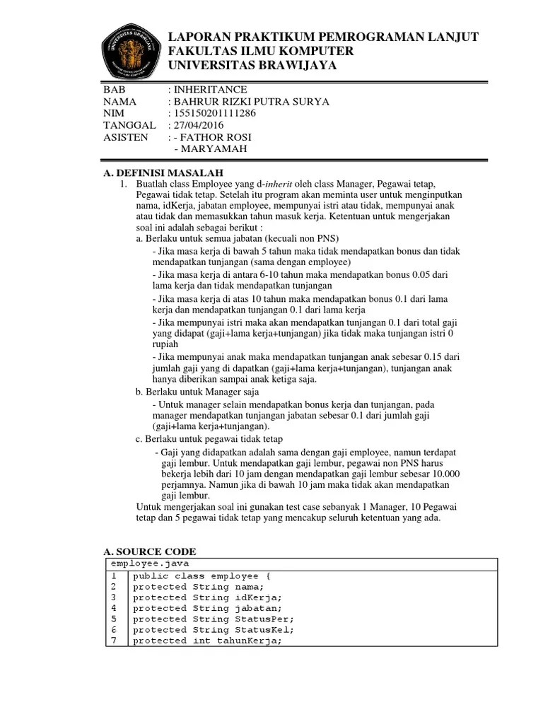 Inheritance In Employee Payroll System | PDF