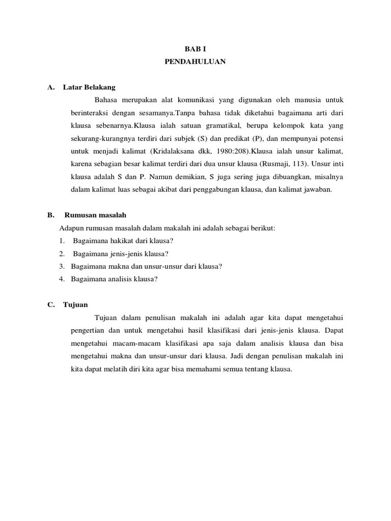 Isi Makalah Klausa | PDF