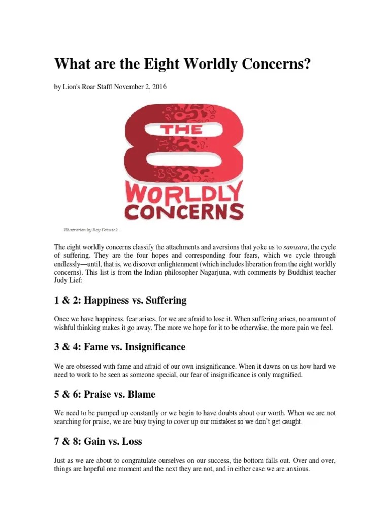 The Eight Worldly Concerns | PDF