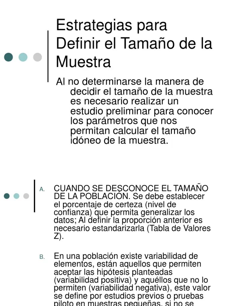 Estrategias Definir Tamaño De Muestra | PDF | Determinación Del Tamaño ...