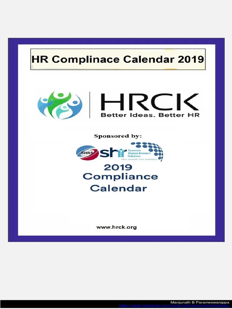 Compliance Calendar 2019 | PDF | Employment | Capitalism