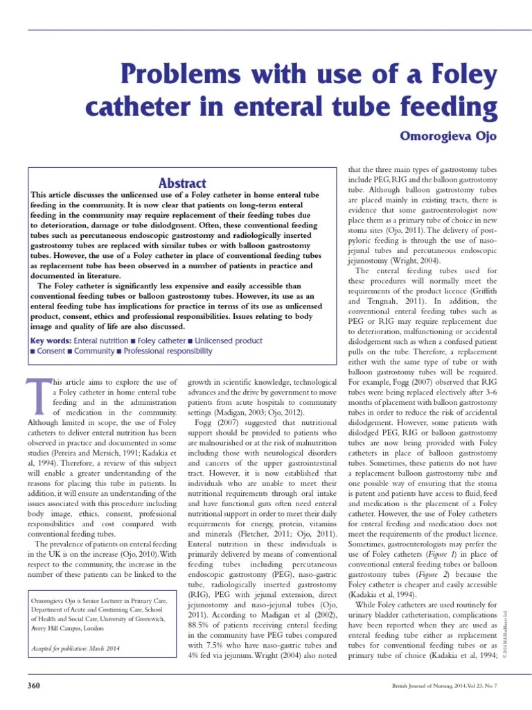 Problems With Use Of A Foley Catheter In20160222-1033-Xkz5o PDF | PDF ...