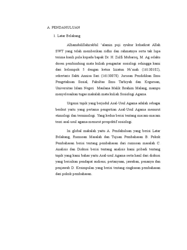 Asal-Usul Agama | PDF