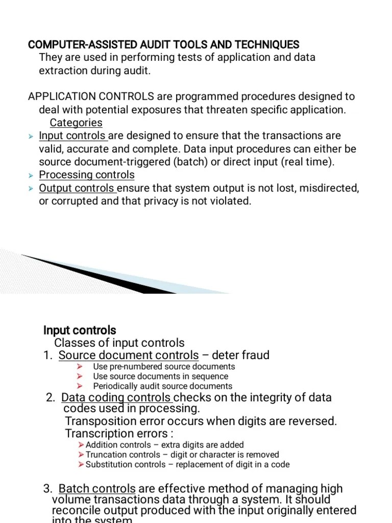 Lecture 5 - Computer-Assisted Audit Tools And Techniques | PDF | Audit ...