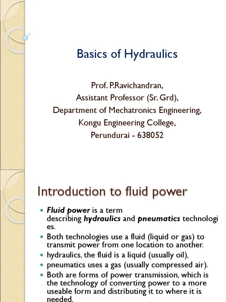 Hydraulic Basics | PDF | Valve | Engines