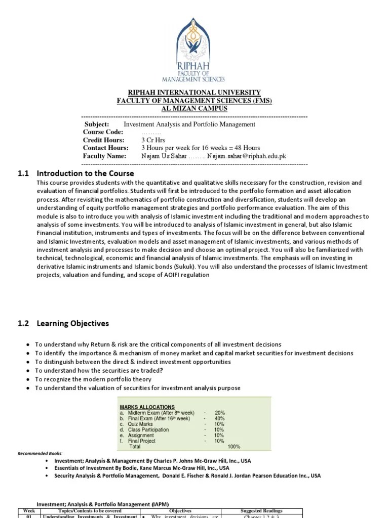 Investment Analysis And Portfolio Management | PDF | Stock Market | Investment Management