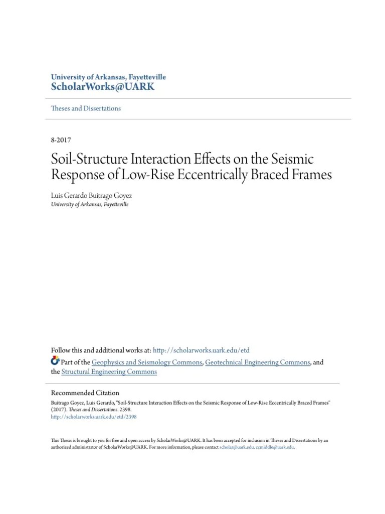 Soil-Structure Interaction Effects On The Seismic Response Of Low PDF ...