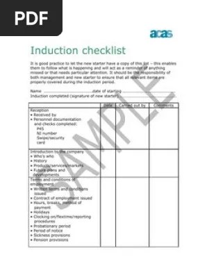 Disciplinary and grievance appeal letter templates. Acas Induction Checklist And Pdf Welfare Employment