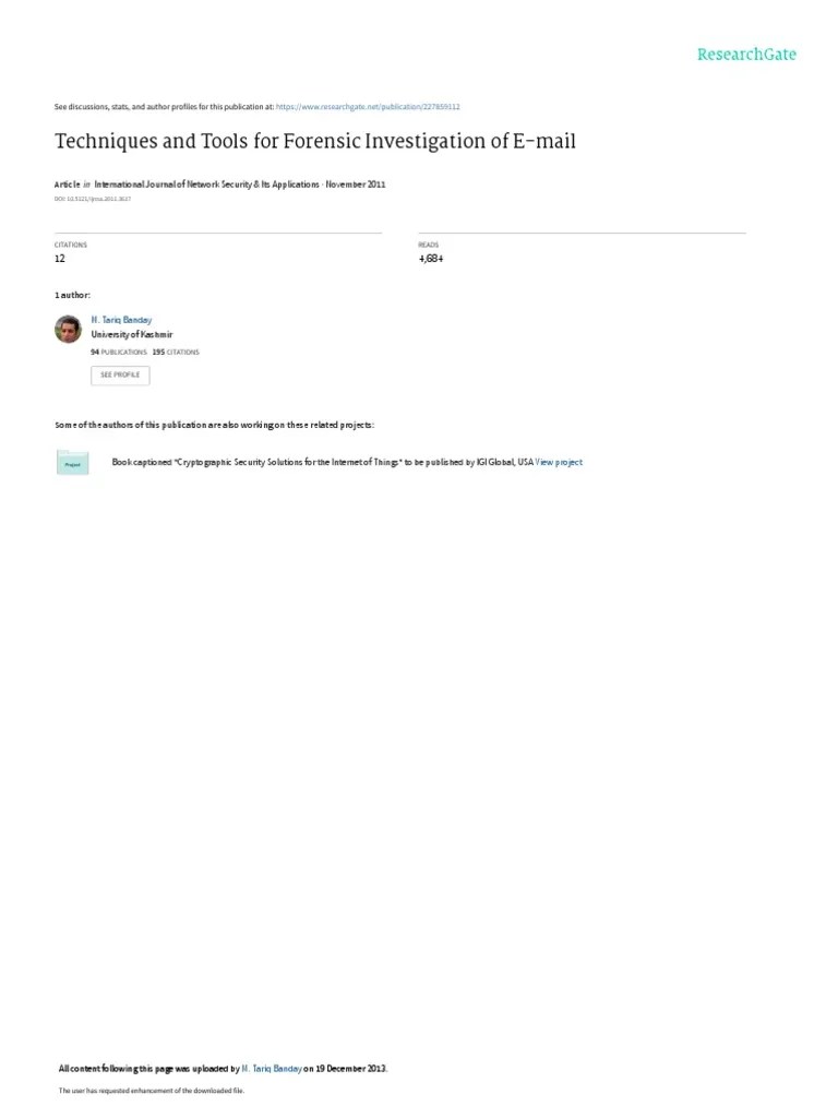 Techniques And Tools For Forensic Investigation Of | PDF | Port ...