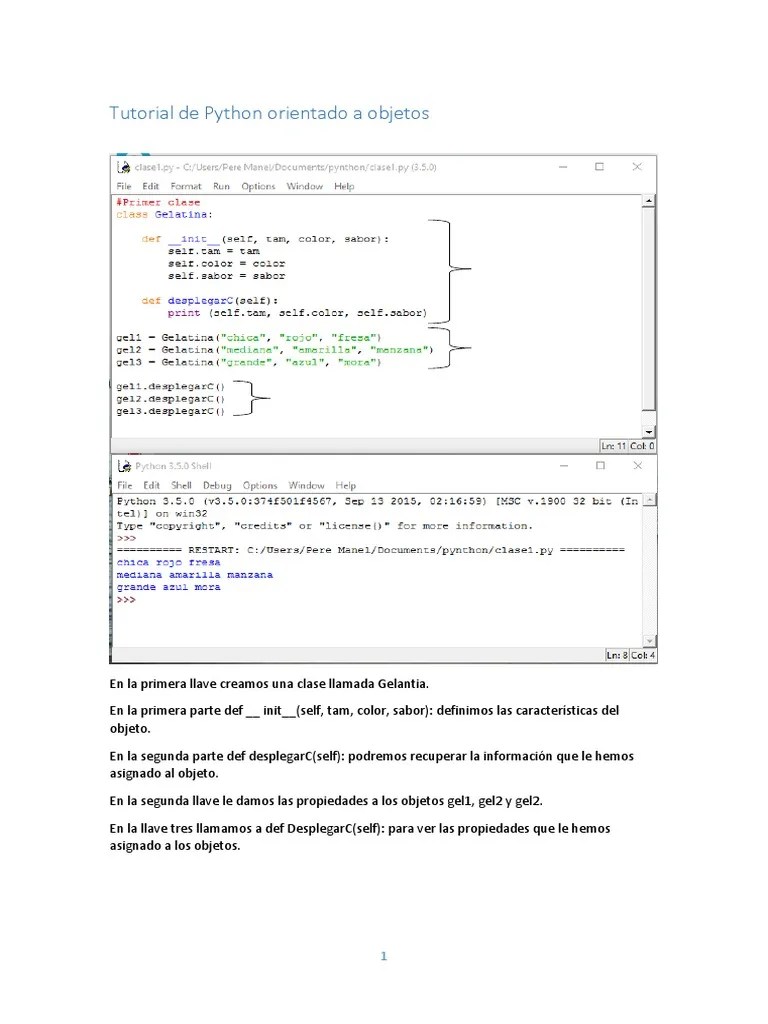 Tutorial Python Orientado A Objetos | PDF | Objeto (informática ...