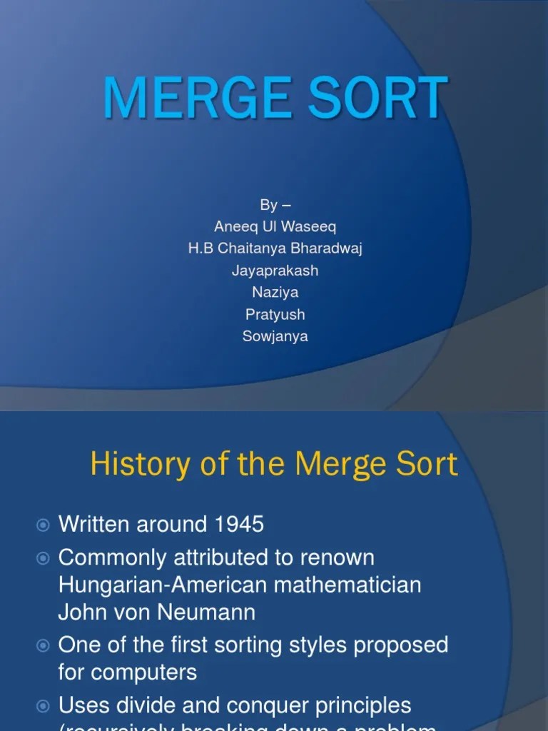 Merge Sort Seminar | Download Free PDF | Computer Programming ...