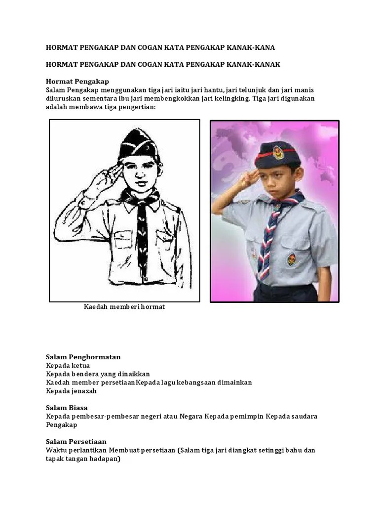 Lagu kebangsaan dan lagu negeri dinyanyikan. Pengakap Pdf