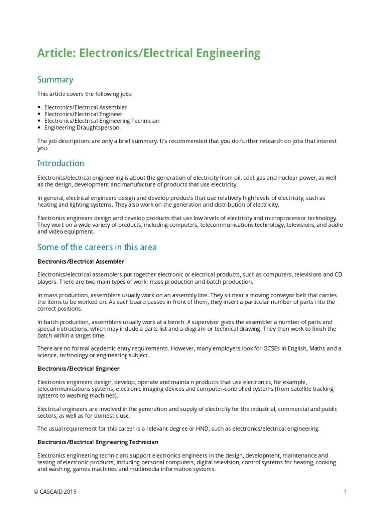 Education Nowdays Engineering Electrical Engineering