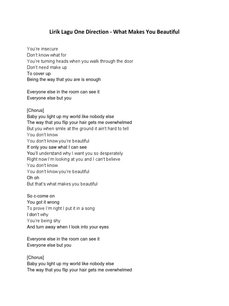 Lirik Lagu One Direction | PDF