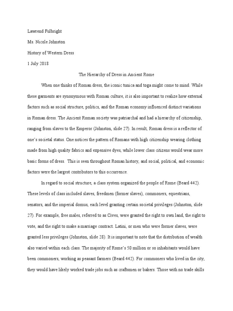 The Hierarchy Of Dress In Ancient Rome PDF | PDF | Clothing | Ancient Rome