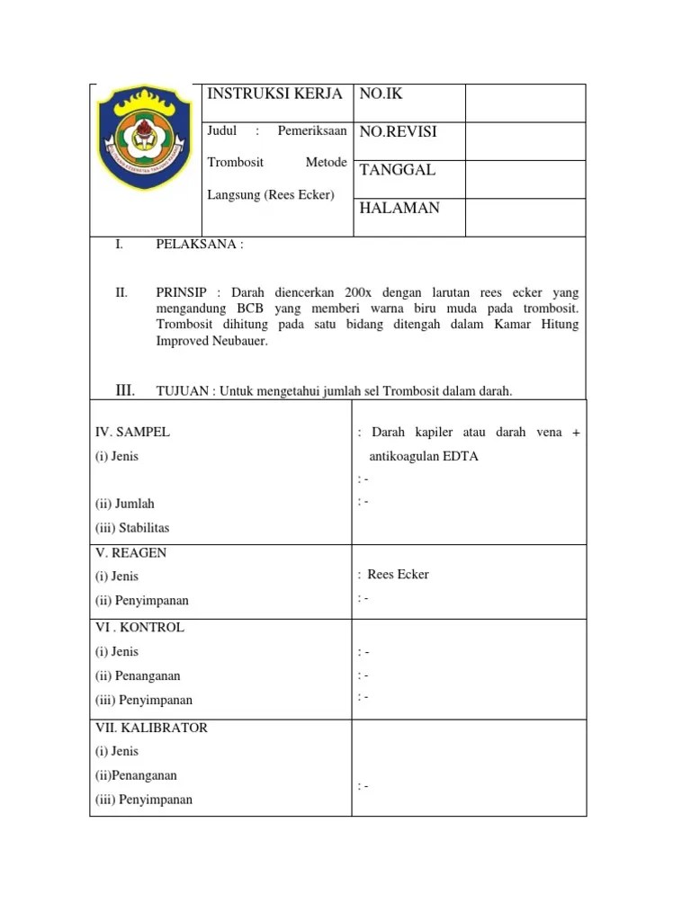 Instruksi Kerja | PDF