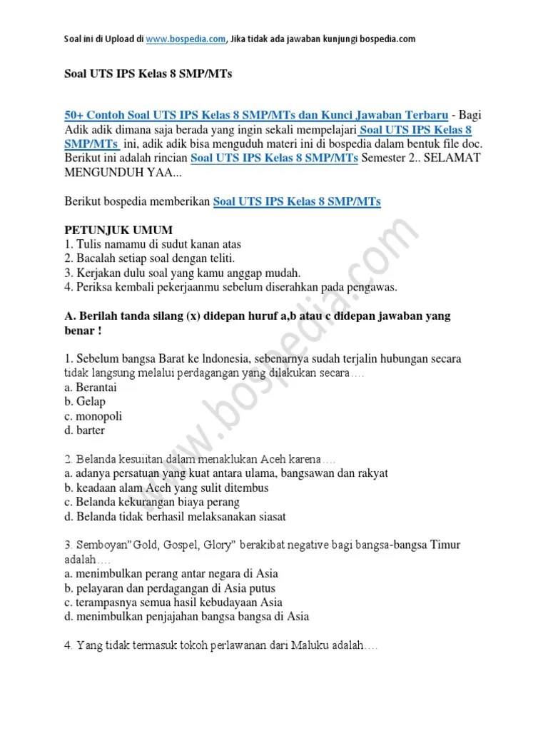 Check spelling or type a new query. Contoh Soal Ips Kelas 8 Semester 1 Uts