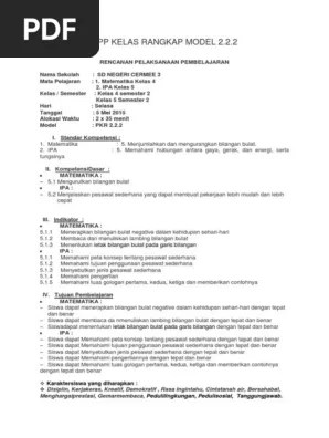 Contoh rpp pkr model 333. Contoh Rpp Kelas Rangkap Model 222 Kelas 4 Dan 5 - Seputar ...