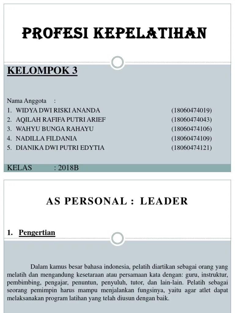 Profesi Kepelatihan | PDF
