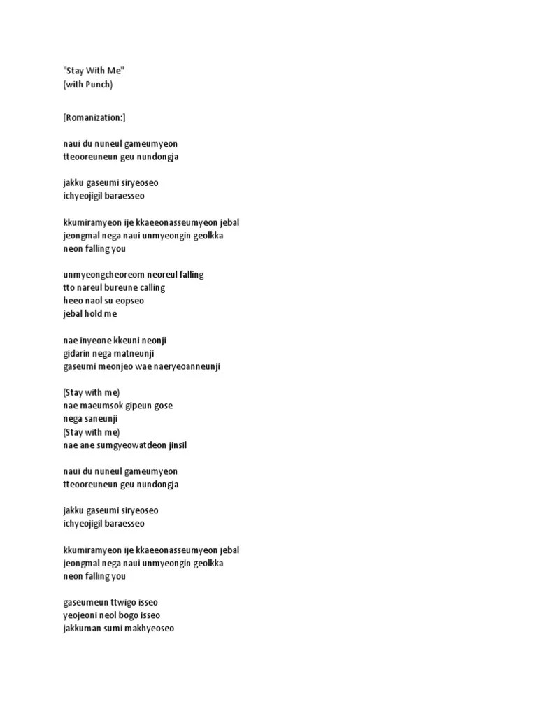 Stay With Me Lyrics | PDF