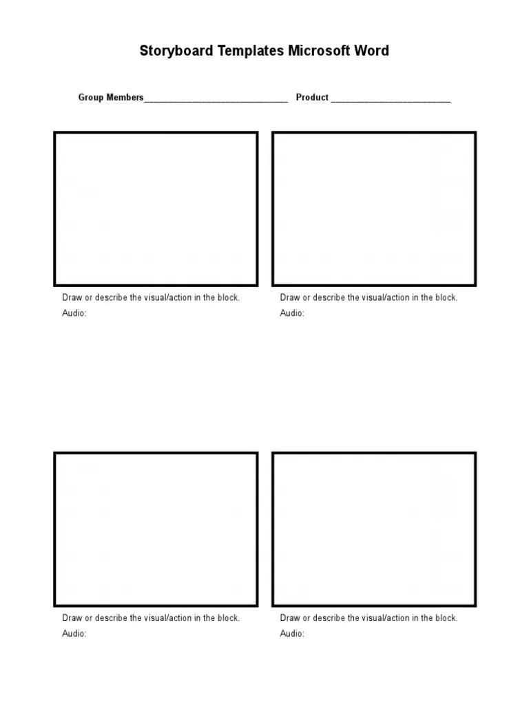 Story Board Template Word