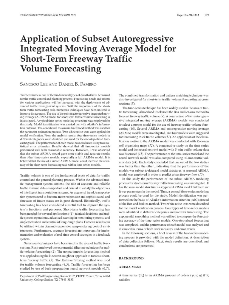 1999-Application Of Subset Autoregressive Integrated Moving Average Model For Short-Term Freeway ...