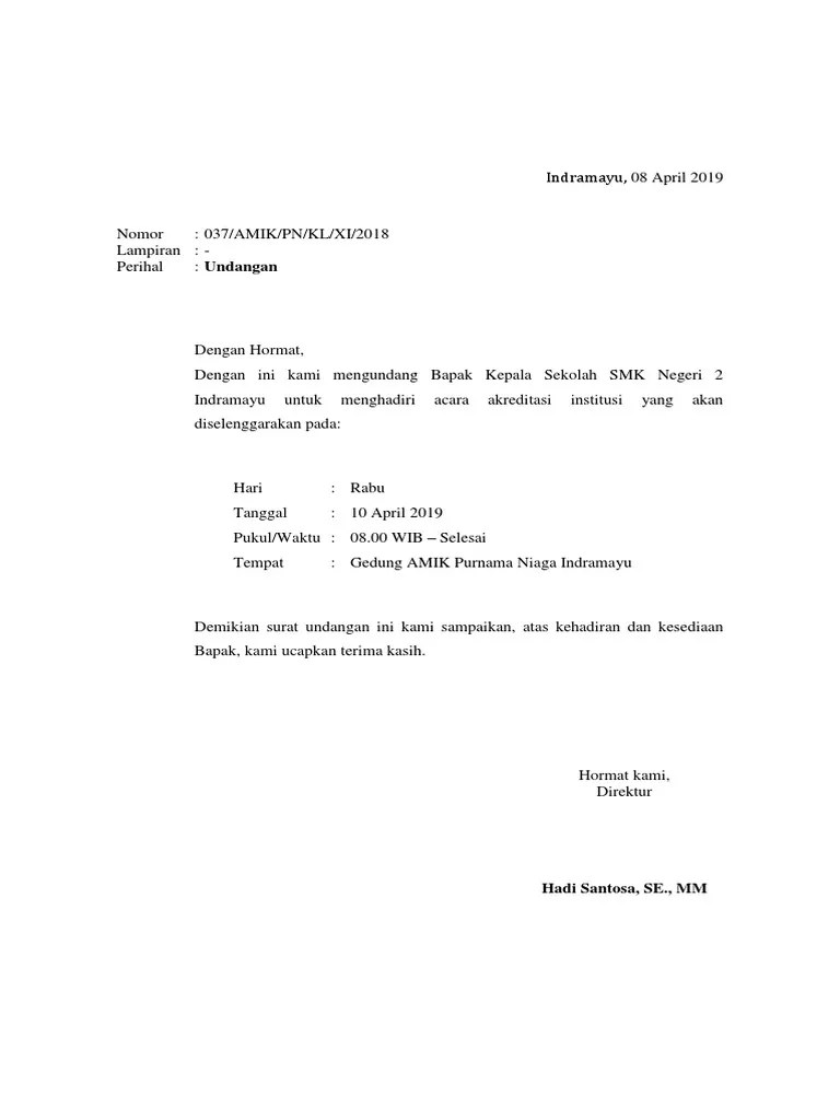 Surat Undangan Wisuda Ke Bupati | PDF