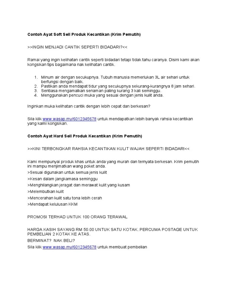 Contoh Ayat Soft Selling : Soft Sell Dan Hard Sell Youtube