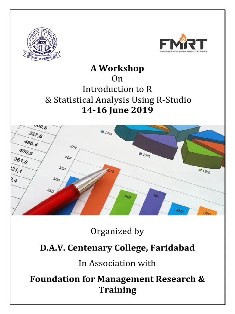Introduction To Statistical Analysis Using R-Studio: A Three Day ...
